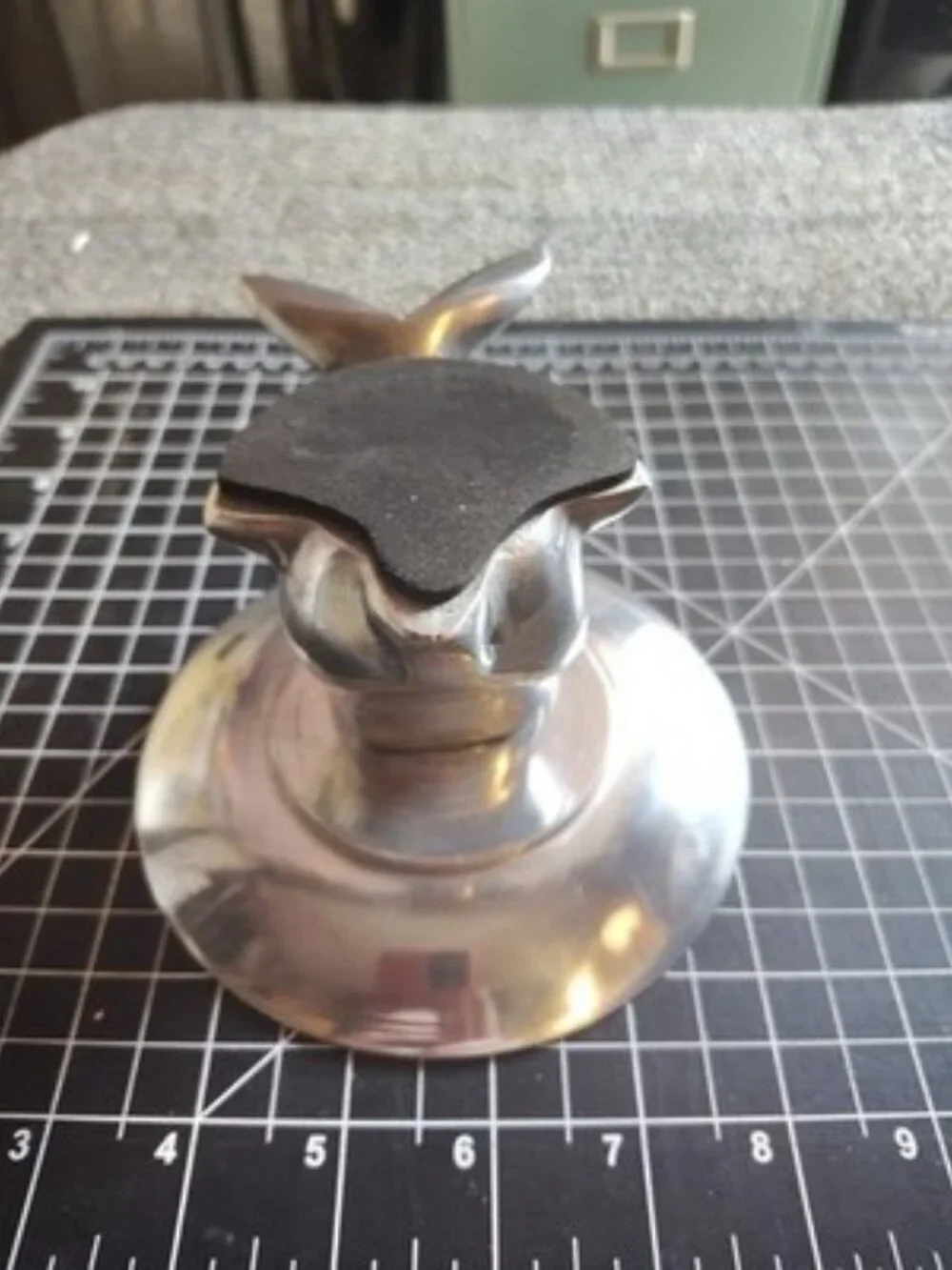 Silver Metal Bunny Dish Easter Spring Made Candle Holder, Candle Included Used